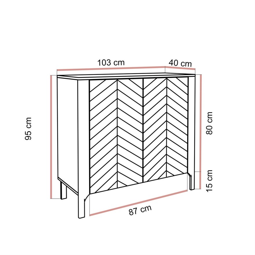 Dwudrzwiowa komoda LUMI 103 cm