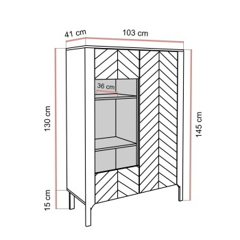 Dwudrzwiowa przeszklona witryna LUMI