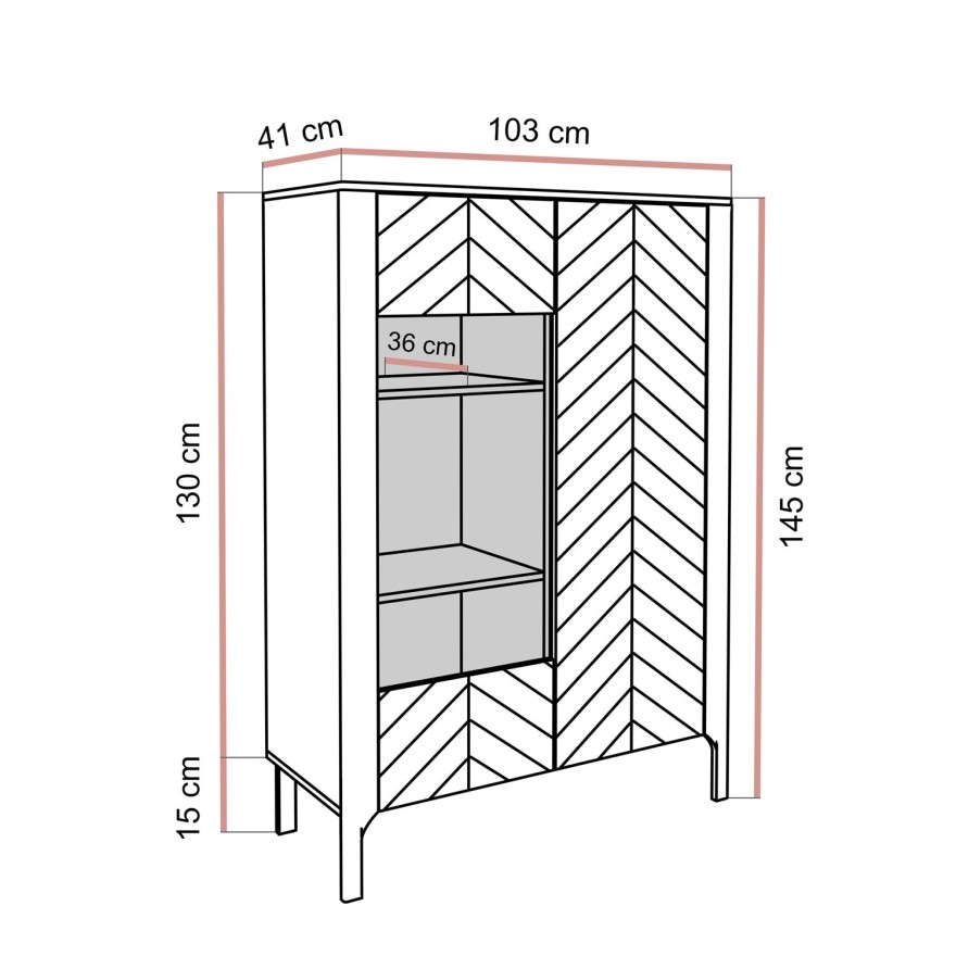 Dwudrzwiowa przeszklona witryna LUMI