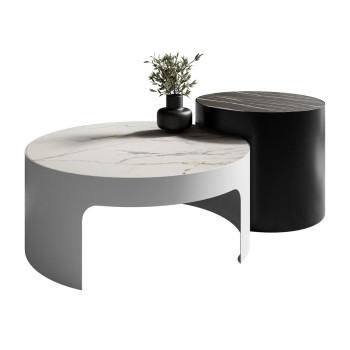 Stolik kawowy GAYA z marmurowym blatem