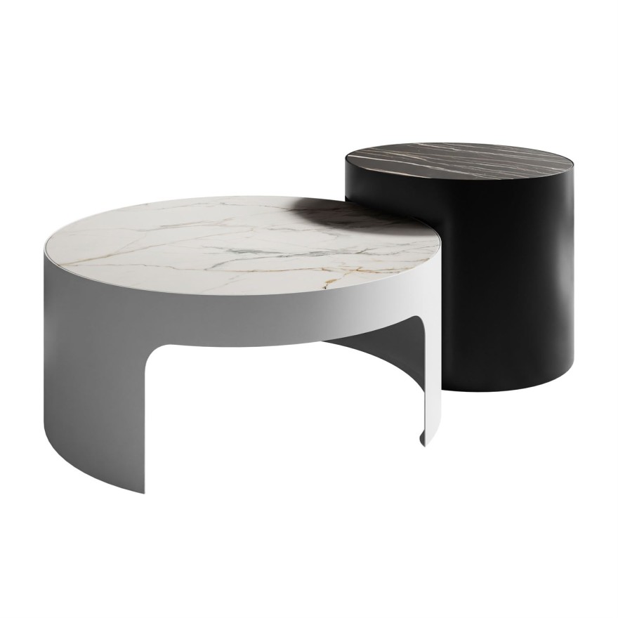 Stolik kawowy GAYA z marmurowym blatem