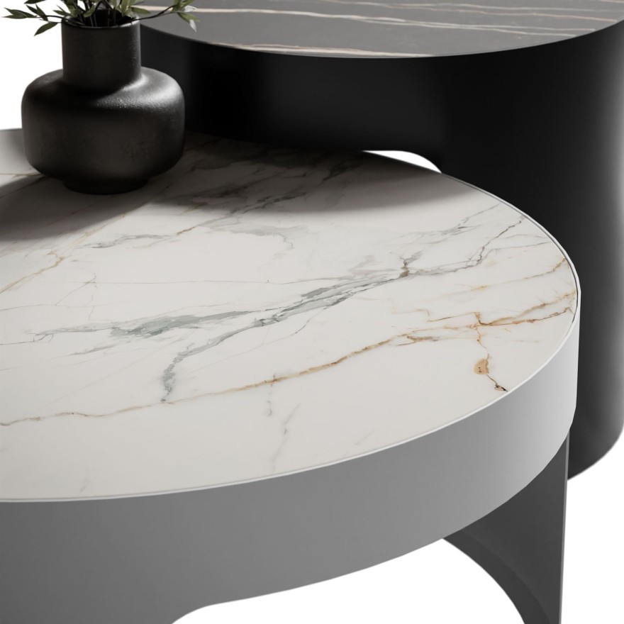 Stolik kawowy GAYA z marmurowym blatem
