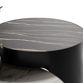 Stolik kawowy GAYA z marmurowym blatem