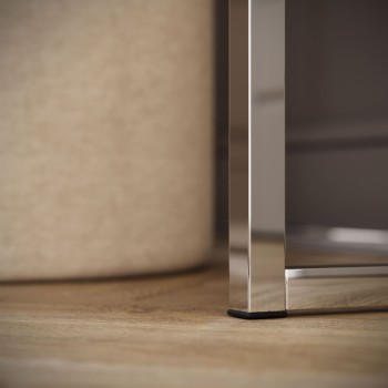 Toaletka BLANCO GLAMOUR KASZMIR na chromowanym stelażu z lustrem LED