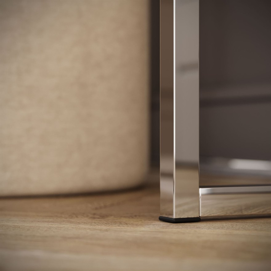 Toaletka BLANCO GLAMOUR KASZMIR na chromowanym stelażu z lustrem LED