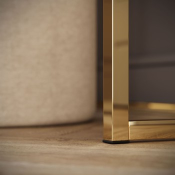 Toaletka BLANCO GLAMOUR KASZMIR na złotym chromowanym stelażu z lustrem LED