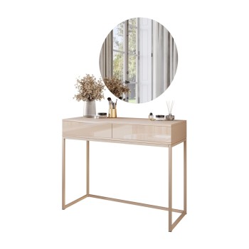 Toaletka BLANCO GLAMOUR KASZMIR na kaszmirowym stelażu z lustrem LED