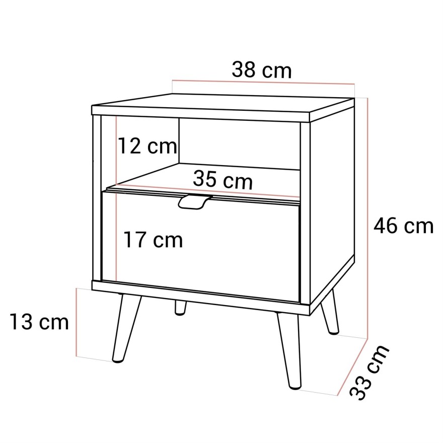 Szafka nocna ALDO z oświetleniem LED