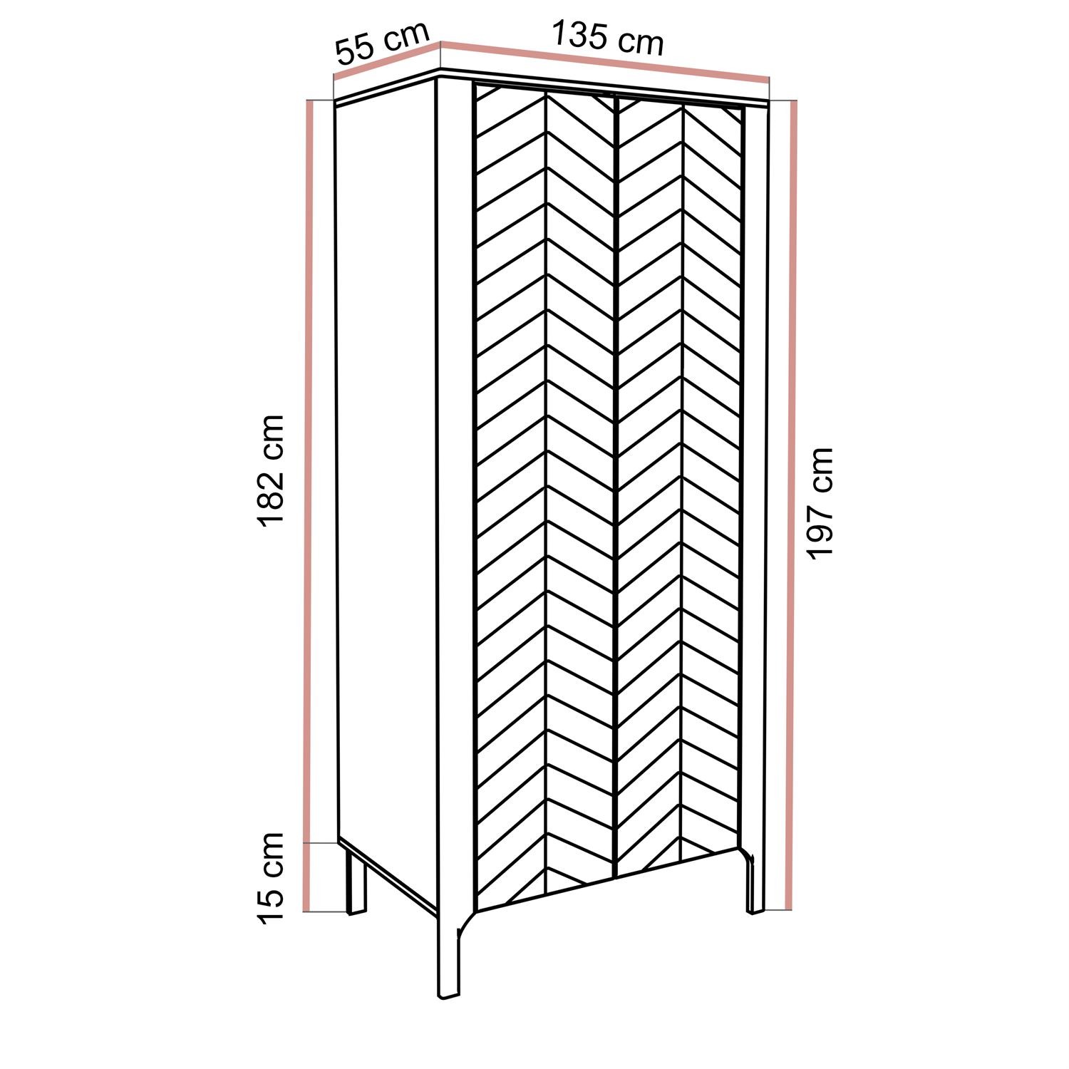 Dwudrzwiowa szafa LUMI 90 cm