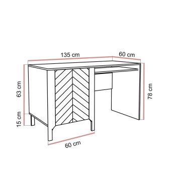 Biurko LUMI z półką pod blatem