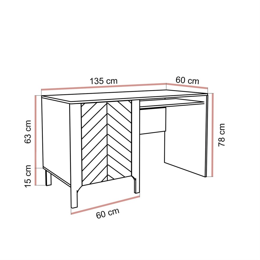 Biurko LUMI z półką pod blatem
