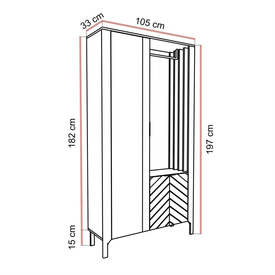 Garderoba LUMI z lustrem