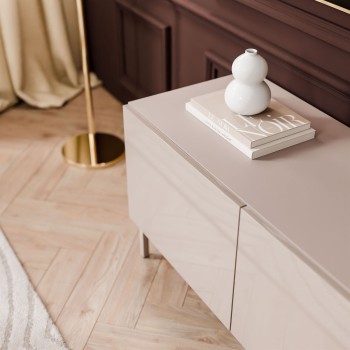 Szafka RTV COLGANTE 100 kaszmir wysoki połysk na nóżkach