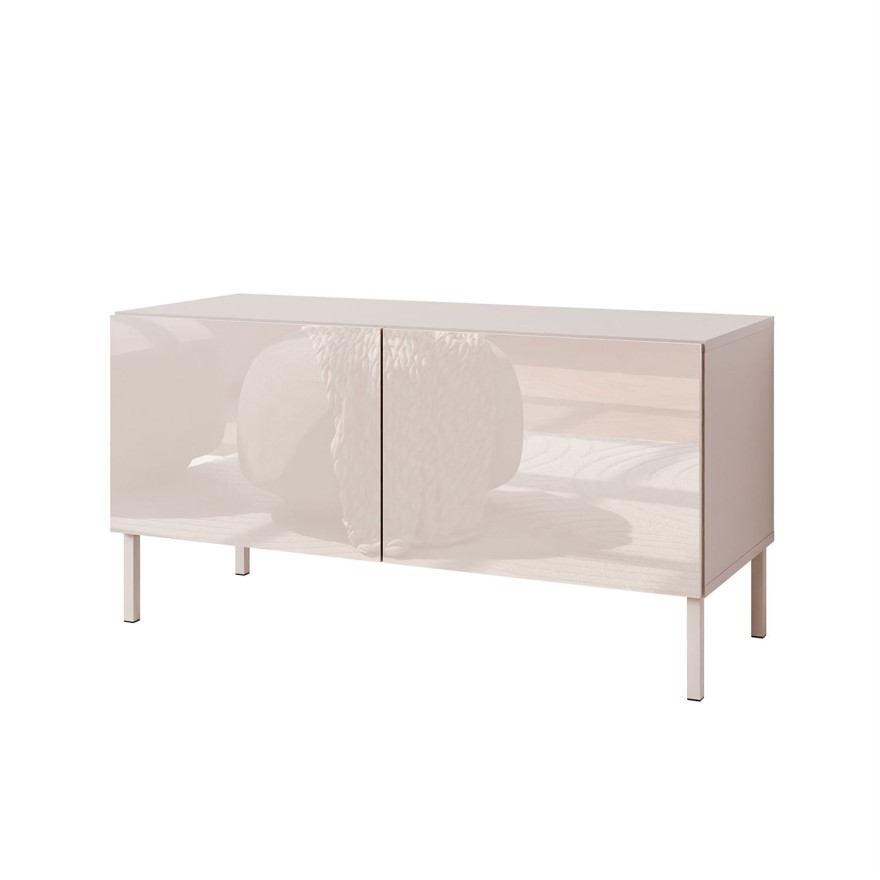 Szafka RTV COLGANTE 100 kaszmir wysoki połysk na nóżkach