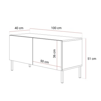 Szafka RTV COLGANTE 100 kaszmir wysoki połysk na nóżkach