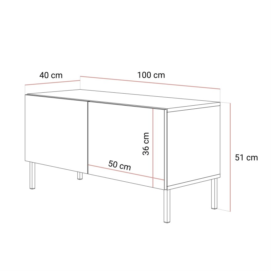 Szafka RTV COLGANTE 100 kaszmir wysoki połysk na nóżkach