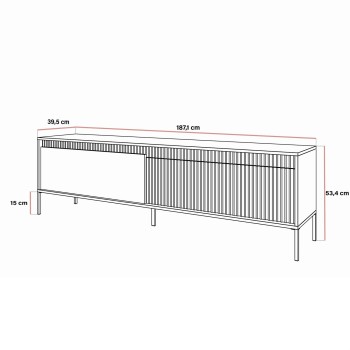 Dwudrzwiowa Szafka RTV YASUMI 187 cm czarny mat