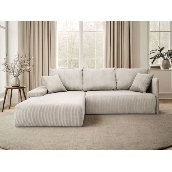 Narożnik tapicerowany LAVIO L z funkcją spania i pojemnikiem na pościel