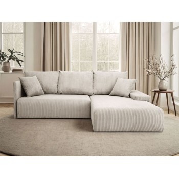 Narożnik tapicerowany LAVIO L z funkcją spania i pojemnikiem na pościel