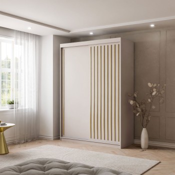 Szafa przesuwna AURIS 150 cm ze złotymi listwami