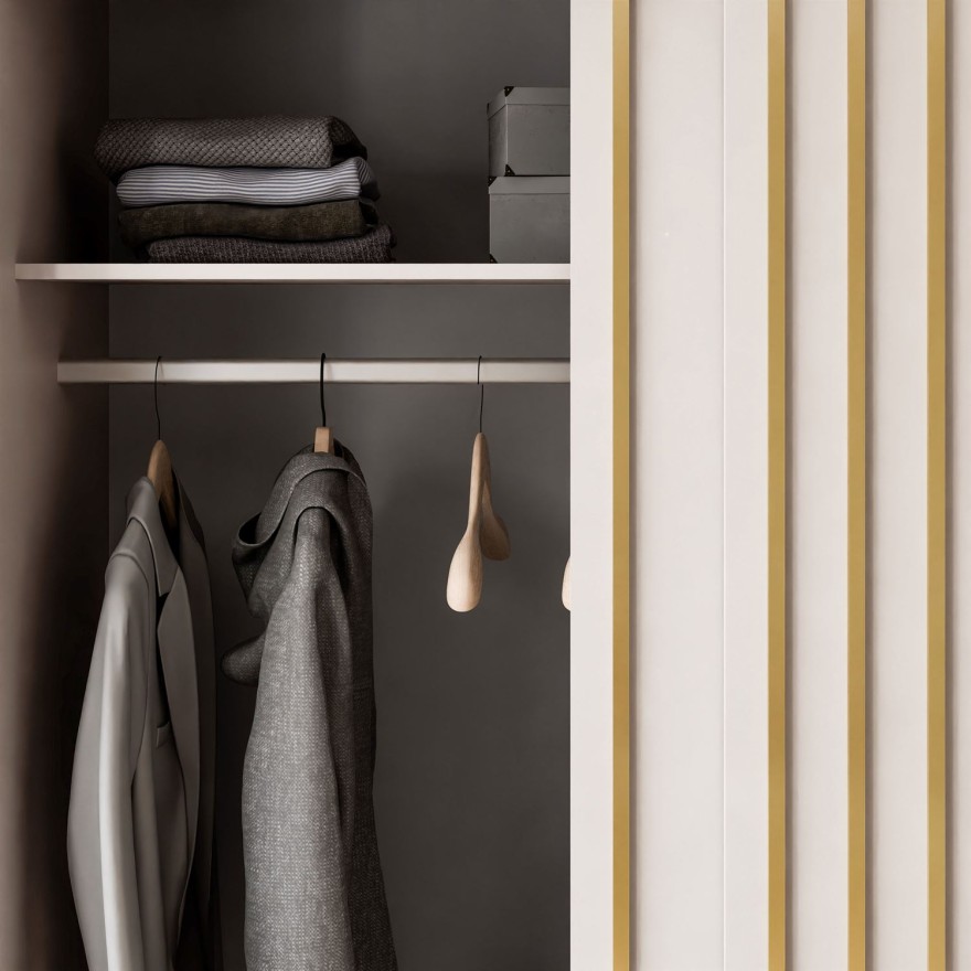 Szafa przesuwna AURIS 150 cm ze złotymi listwami