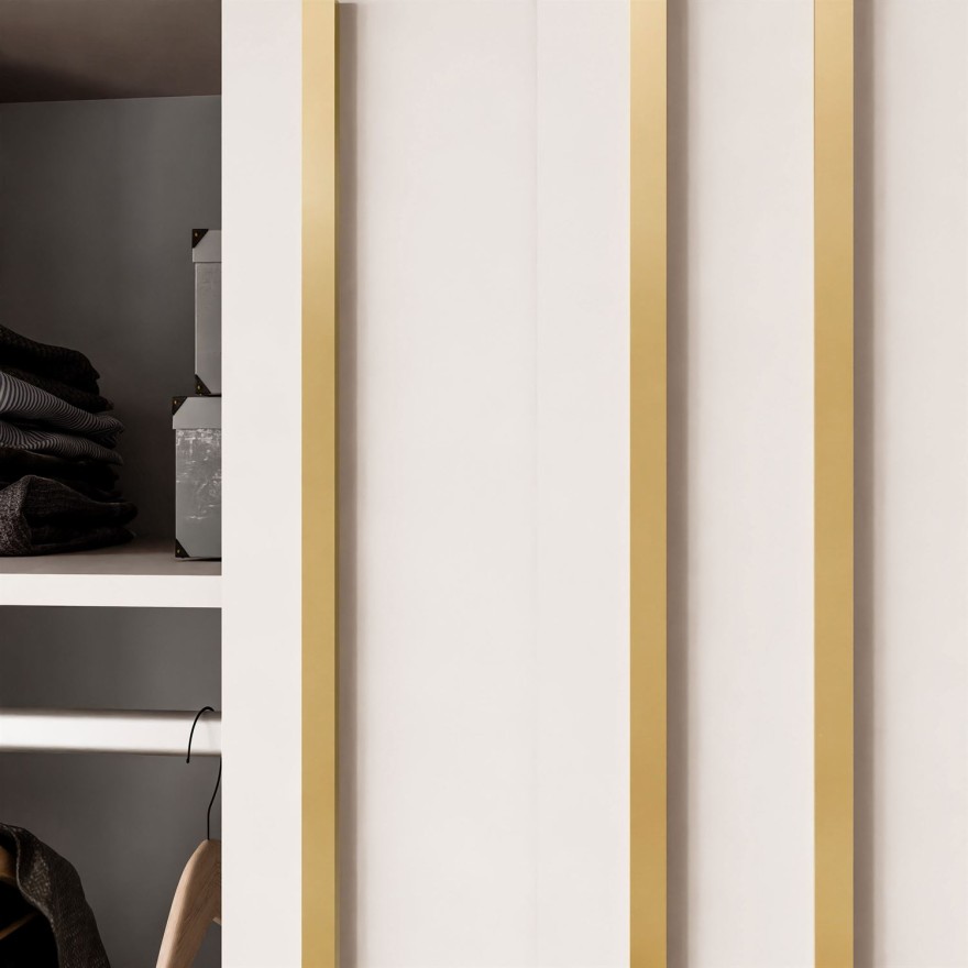 Szafa przesuwna AURIS 150 cm ze złotymi listwami