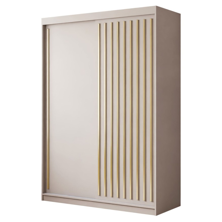 Szafa przesuwna AURIS 150 cm ze złotymi listwami