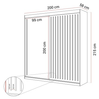Szafa przesuwna AURIS 200cm