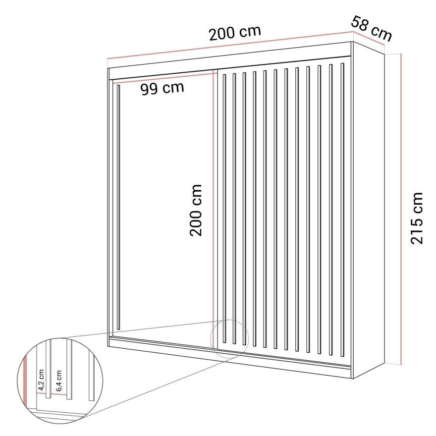 Szafa przesuwna AURIS 200cm
