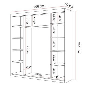 Szafa przesuwna AURIS 200cm