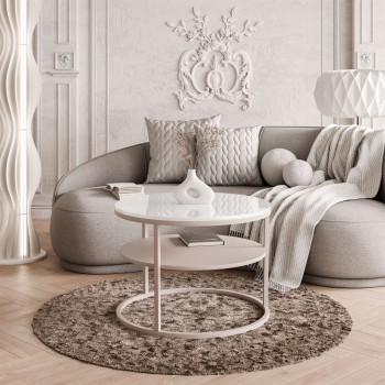 Stolik Kawowy CIRI KASZMIR wysoki połysk z półką