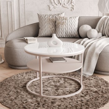 Stolik Kawowy CIRI KASZMIR wysoki połysk z półką