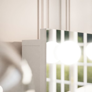 Toaletka MADA ELITE z lustrem i oświetleniem biały połysk