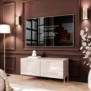 Szafka RTV AURA 100 KASZMIR wysoki połysk na nóżkach