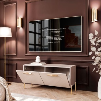 Szafka RTV AURA 100 KASZMIR wysoki połysk na nóżkach