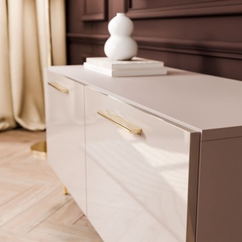 Szafka RTV AURA 100 KASZMIR wysoki połysk na nóżkach