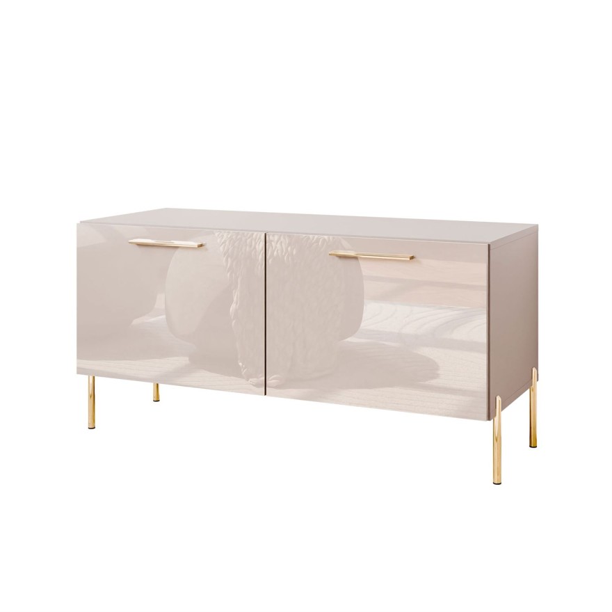 Szafka RTV AURA 100 KASZMIR wysoki połysk na nóżkach