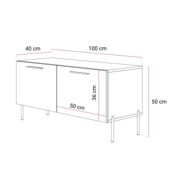 Szafka RTV AURA 100 KASZMIR wysoki połysk na nóżkach