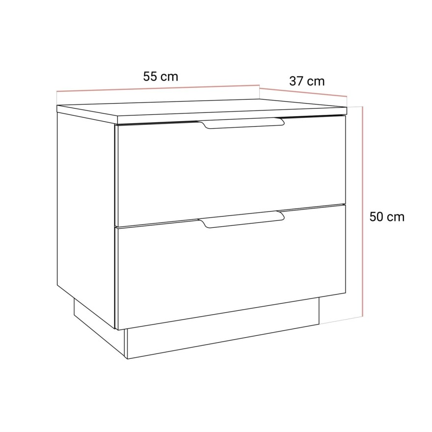 Szafka nocna LINA KASZMIR 2S LED