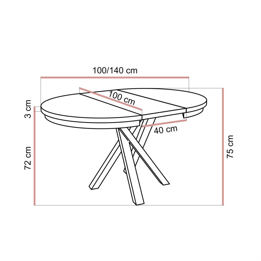 Rozkładany stół LUMI