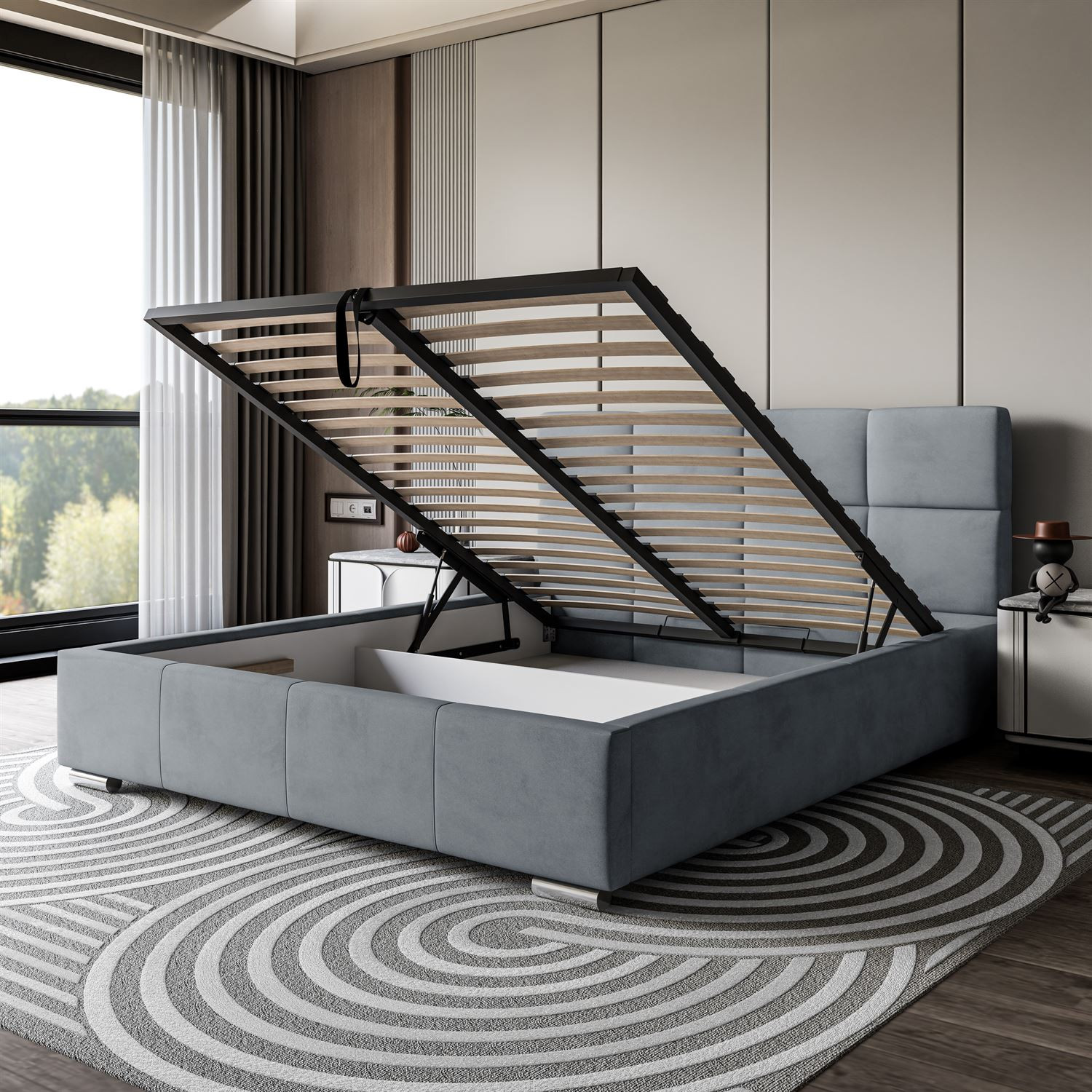 copy of Łóżko tapicerowane SARA z wysokim zagłówkiem