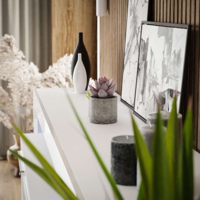 Komoda z nadstawką RIVA II Plus wysoki połysk