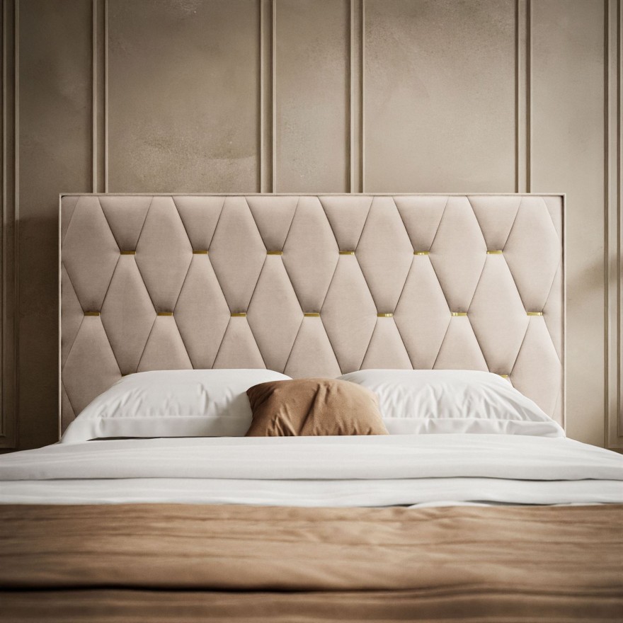 Łóżko tapicerowane IZOLDA z wysokim zagłówkiem