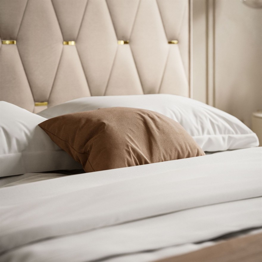 Łóżko tapicerowane IZOLDA z wysokim zagłówkiem