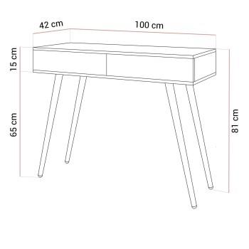 Konsola SIENNA KASZMIR na skośnych nóżkach