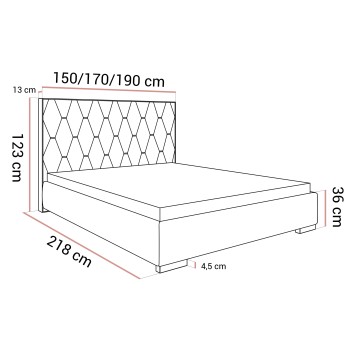 Łóżko tapicerowane IZOLDA z wysokim zagłówkiem