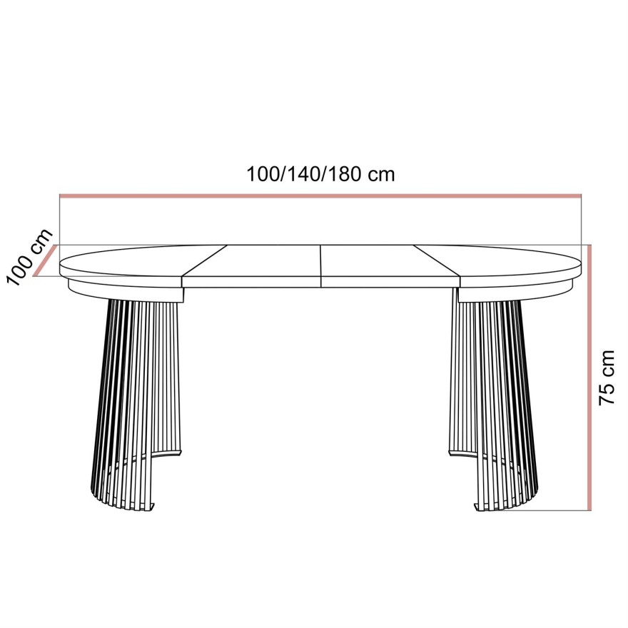 Rozkładany stół ELYA z ażurową podstawą