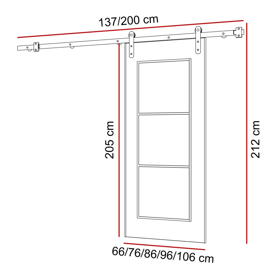 Drzwi przesuwne z lustrem NICO