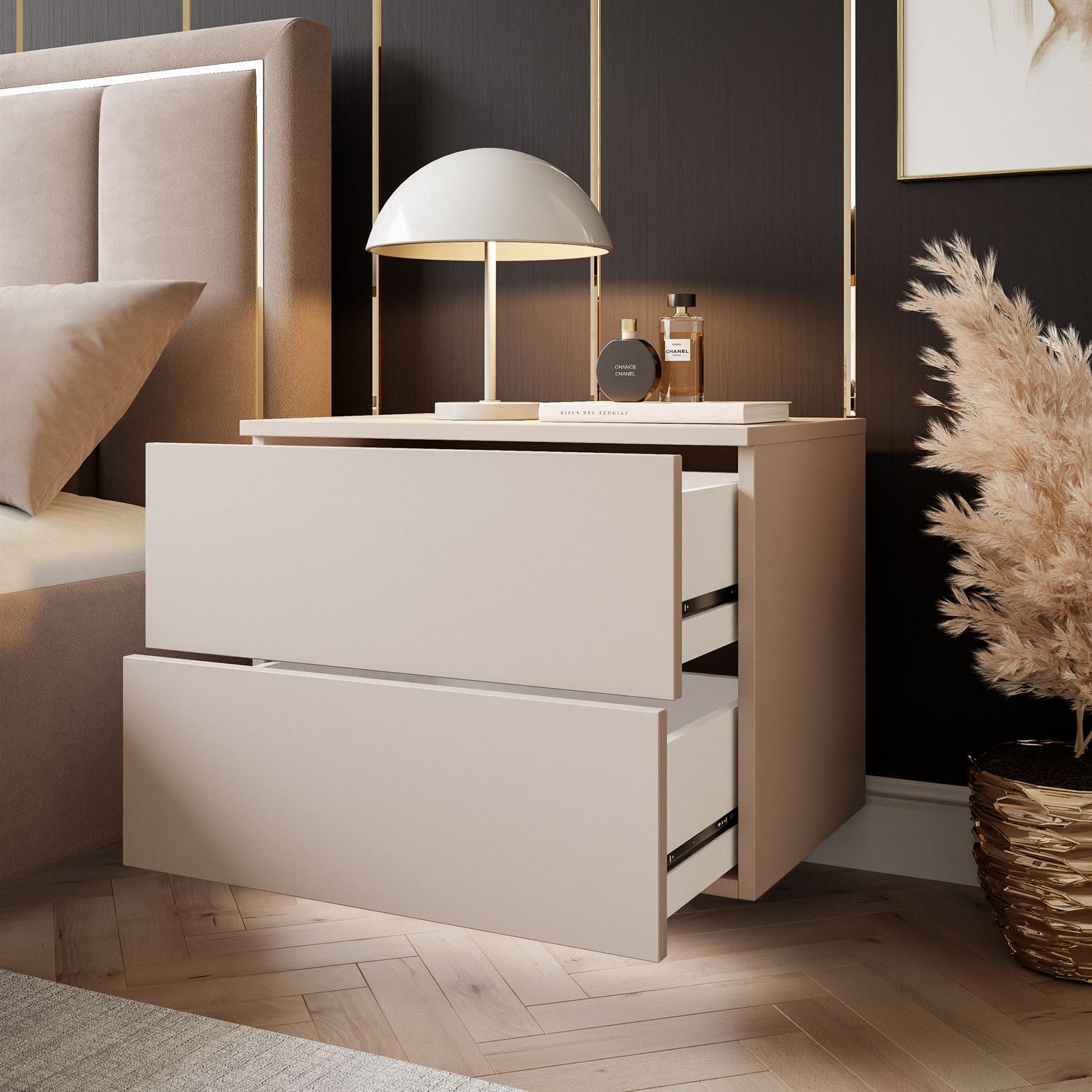 Szafka nocna LINA KASZMIR 2S LED podwieszana