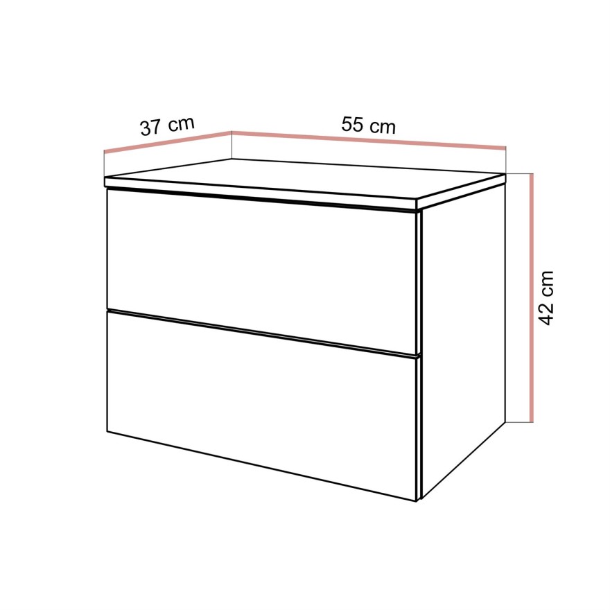 Szafka nocna LINA KASZMIR 2S LED podwieszana
